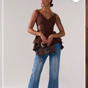 Brand New TRACY SIDE ADJUSTER PEPLUM TOP - XL